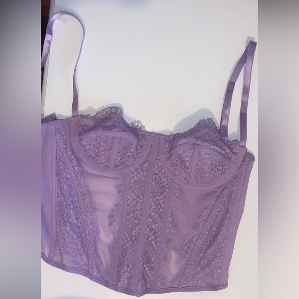 Light Purple Corset Top SHEIN